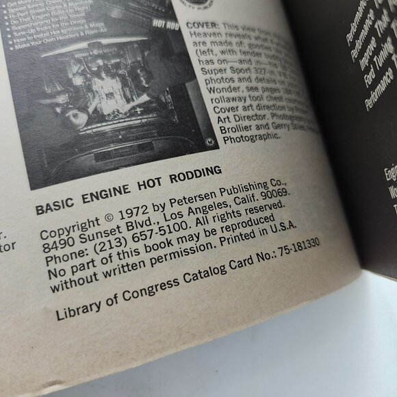 Basic Engine Hot Rodding 1972 Petersen Publishing Co Vintage Car Engine Manual - Picture 3 of 4